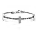 Stainless Steel Cross Charm Cable Bracelet