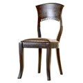 Weatherford High-back Mahogany Leather Chairs (Set of 2)