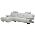 Charlotte Light Grey Leather Left Sectional Sofa