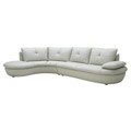 Cheryl Light Grey Leather Left Sectional Sofa