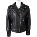 Leather Women's Braided Motorcycle Jacket