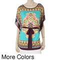 Tabeez Women's Jade Handkerchief Print Flutter-sleeve Top
