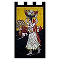 Cotton 'Farm Girl At Noon' Batik Wall Hanging (India)