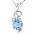 Sterling Silver 'Blue Sky' Topaz Necklace (India)