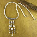 Sterling Silver 'Aura of Purity' Pearl Necklace (3-7 mm) (India)