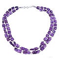 Sterling Silver 'Paradise' Amethyst Strand Necklace (India)