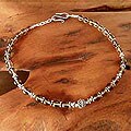 Sterling Silver 'Harmony' Smoky Quartz Anklet (India)