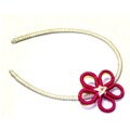 Cotton Yarn White and Pink Flower Headband (Colombia)