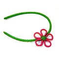 Cotton Yarn Green and Pink Flower Headband (Colombia)