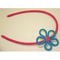Cotton Yarn Pink and Blue Flower Headband (Colombia)