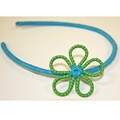Cotton Yarn Turquoise and Green Flower Headband (Colombia)