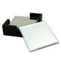 Crystal Clear Black Caddy and Mirror Coasters (Set of 4)