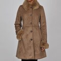 Anne Klein Women's Single Breasted Faux Shearling 3/4-length Coat