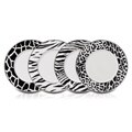 Mikasa Color Studio Black and White Animal Print Accent Plates (Set of 4)
