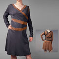AtoZ Women's Cotton Russet Banded Wrap Dress