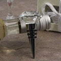 Lorenzo Murano Clear Facet and Stainless Steel Bottle Stopper