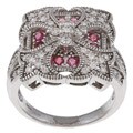 14k White Gold Ruby and 1/2ct TDW Diamond Ring (H-I, I2-I3)