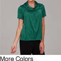 Jones New York Collection Women's Short Sleeve Twisted Cowl Neck Top