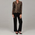 Kasper Women's Gold/ Black 3-piece Pant Suit
