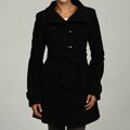 Black Rivet Women's Black Belted Wool Coat FINAL SALE