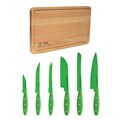Ginsu Nuri Green 6-piece Cutlery Set With Bonus Cutting Board