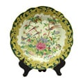 Green Medallion Porcelain Plate with Stand