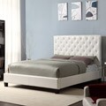 Sophie White Vinyl Tufted Full-size Platform Bed