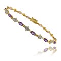 Gem Jolie 18k Gold over Silver Amethyst and Diamond Accent Bracelet