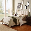 ETHAN HOME Sarajevo Beige Fabric Column King-size Platform Bed