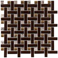 Somertile Reflections Basketweave Mink Glass/ Stone Mosaic Tiles (Pack of 10)