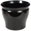 Shiny Black Metal 12-inch Planters (Set of 2)