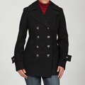 Jessica Simpson Women's Black Double-breasted Peacoat FINAL SALE