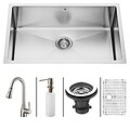 Vigo Farmhouse Stainless Steel Kitchen Sink/ Faucet/ Grid/ Strainer/ Dispenser