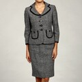 Nine West Women's Black/ White 4-button Skirt Suit