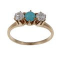 14k Yellow Gold 1/2ct TDW Diamond and Turquoise Estate Ring (J-K, SI1-SI2)