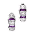 Gold Overlay Amethyst and Cubic Zirconia Earrings