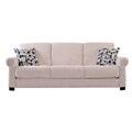 Portfolio Convert-a-Couch Cream Chenille Rolled Arm Futon Sofa Sleeper