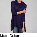 Hanna G Women's Cowlneck Sharktail Hem Top 