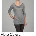 Hanna G Women's Nailhead Rosette Long-sleeve Top