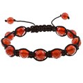 Gem Jolie Red Agate Macrame Bead Bracelet