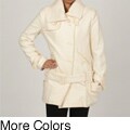 CoffeeShop Women's Junior's Wool Double-breasted Low Belted Waist Coat