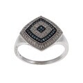 Sterling Silver 1/4ct TDW Blue and White Diamond Ring (H-I, I2)