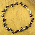 Sterling Silver 'Jaipur Obsession' Garnet Anklet (India)