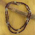Sterling Silver 'Scintillating India' Garnet Necklace (India)