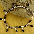 Sterling Silver 'My Muse' Smoky Quartz Anklet (India)
