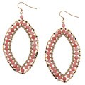 Helene Goldplated Simulated Pink Coral Beaded Marquise Earrings