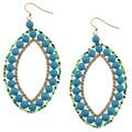 Helene Goldplated Simulated Turquoise Beaded Marquise Earrings