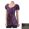 Tabeez Women's Striped Belted Top