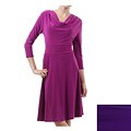 Tabeez Women's Cowlneck 3/4-sleeve Dress