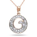 10k Pink Gold 1/6ct TDW Diamond Fashion Necklace (G-H, I2-I3)